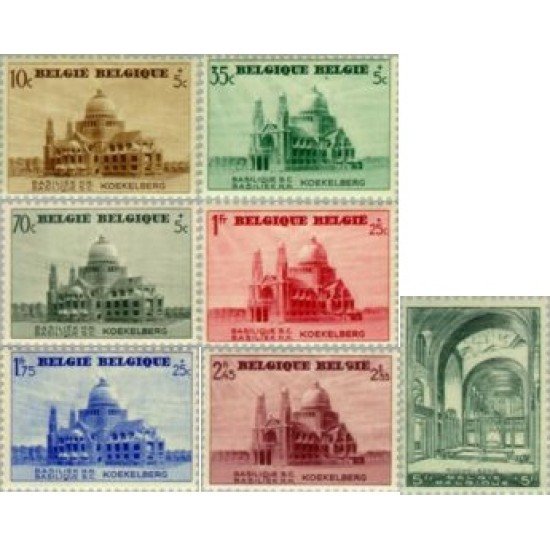 Bélgica - 471/77 - 1938 Para la Basíllica de Koekelberg MH Bélgica - 471/77 - 1938 Para la Basíllica de Koekelberg MH