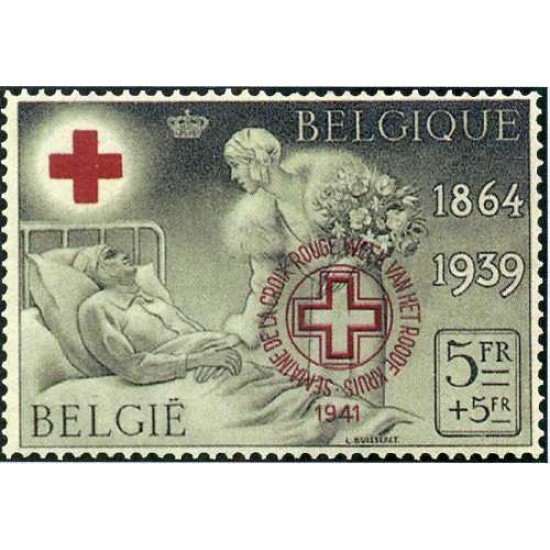 Bélgica - 582B - 1941 Feria filatélica de Bruselas Sello de 1939 Cruz Roja MNH Bélgica - 582B - 1941 Feria filatélica de Bruselas Sello de 1939 Cruz Roja MNH