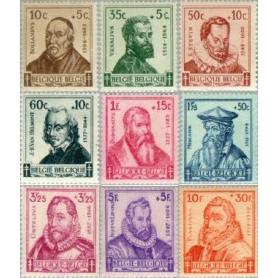 Bélgica - 593/01 - 1942 Obras antituberculosis Académicos Lujo