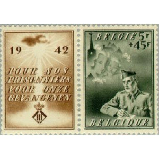 Bélgica - 602 - 1942 Por los prisioneros de guerra Militar Lujo Bélgica - 602 - 1942 Por los prisioneros de guerra Militar Lujo