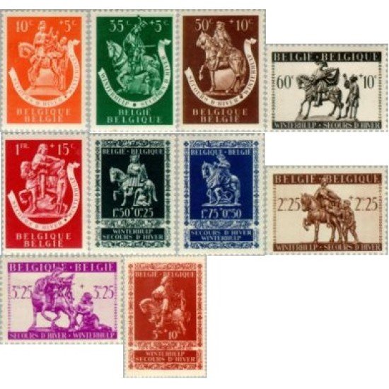 FAU5/S Bélgica Belgium Nº 603/12 1942-43 Iconografía de St. Martín Lujo FAU5/S Bélgica Belgium Nº 603/12 1942-43 Iconografía de St. Martín Lujo