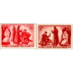 Bélgica - 623/24 - 1943 Por los prisioneros de guerra Lujo