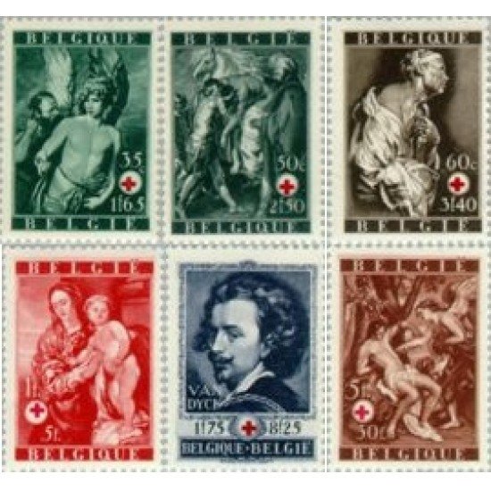 Bélgica - 647/52 - 1944 Cruz Roja Obras de Van Dyck Lujo Bélgica - 647/52 - 1944 Cruz Roja Obras de Van Dyck Lujo