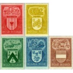 Bélgica - 743/47 - 1946 Escudos de ciudades Lujo