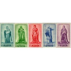 Bélgica - 751/55 - 1947 Por las víctimas de guerra Personajes Fijasellos