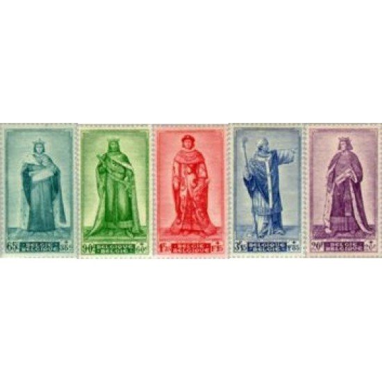 Bélgica - 751/55 - 1947 Por las víctimas de guerra Personajes Fijasellos Bélgica - 751/55 - 1947 Por las víctimas de guerra Personajes Fijasellos