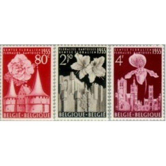 Bélgica - 961/63 - 1955 Florales Flora Lujo Bélgica - 961/63 - 1955 Florales Flora Lujo