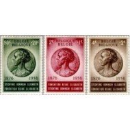 Bélgica - 991/93 - 1956 80º Aniv. de la reina Elisabeth Lujo Bélgica - 991/93 - 1956 80º Aniv. de la reina Elisabeth Lujo
