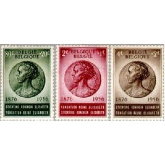 Bélgica - 991/93 - 1956 80º Aniv. de la reina Elisabeth Lujo Bélgica - 991/93 - 1956 80º Aniv. de la reina Elisabeth Lujo