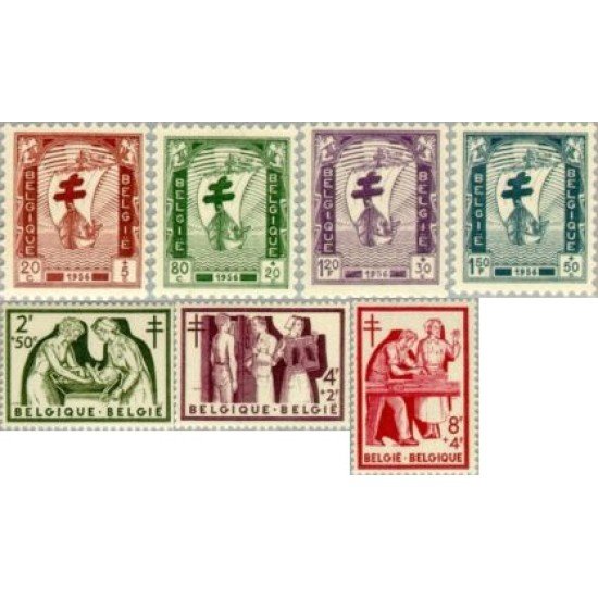 TEN/S Bélgica Belgium  Nº 998/04   1956  Obras antituberculosis Lujo