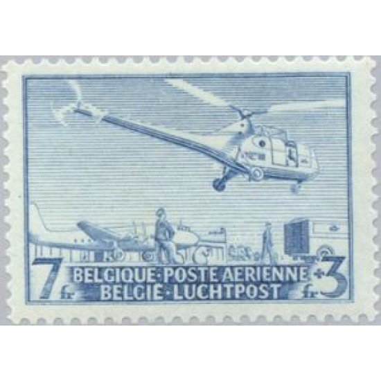 Bélgica 25 -A 1950 1er Circuito postal en helicóptero Sikorsky S 51 Lujo