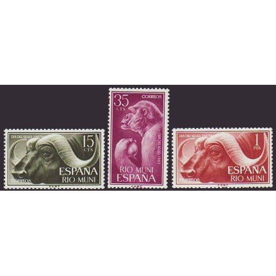 Rio Muni 32/34 1962 Día del Sello Fauna MNH 