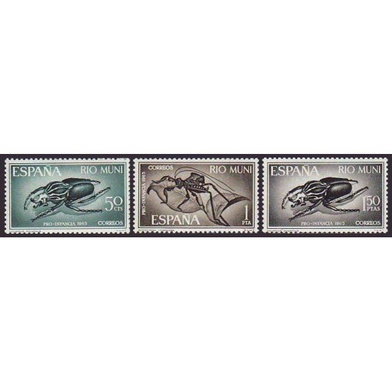 Rio Muni 63/65 1965 Insectos Insects MNH Rio Muni 63/65 1965 Insectos Insects MNH