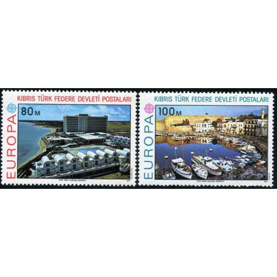 BA1/S Chipre turco Turkish Cyprus Nº 32/33 1977 Europa Paisajes Lujo BA1/S Chipre turco Turkish Cyprus Nº 32/33 1977 Europa Paisajes Lujo