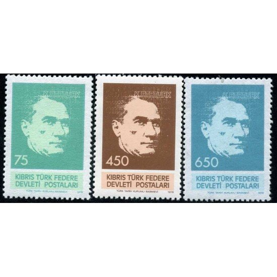 Chipre turco - 54/56 - 1978 40º Aniv. muerte de Atatürk Lujo Chipre turco - 54/56 - 1978 40º Aniv. muerte de Atatürk Lujo