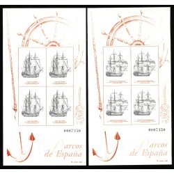 España Spain Hojitas Recuerdo 128/29 1995 FNMT Barcos de España Ship